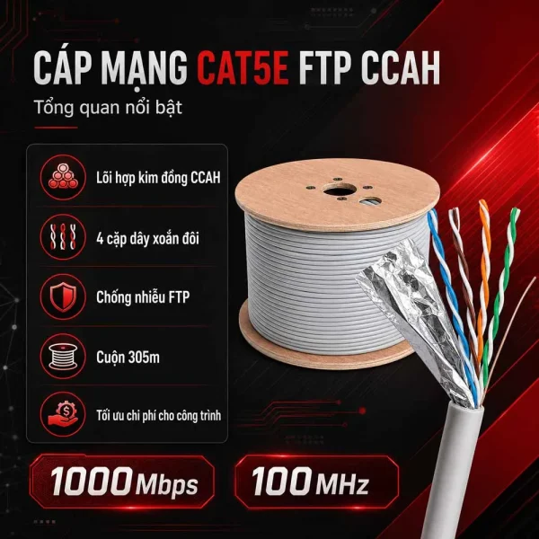 Cáp mạng Cat5e FTP HDPRO CCAH hợp kim đồng