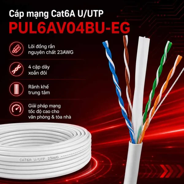 Dây cáp mạng Cat6A U/UTP PANDUIT PUL6AV04BU-EG