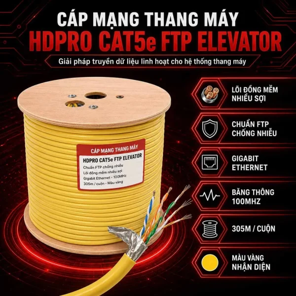 Cáp mạng cho thang máy HDPRO CAT5e FTP Elevator