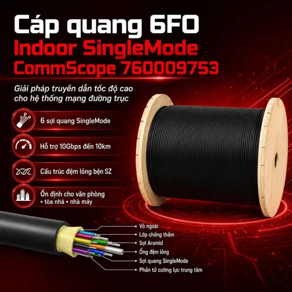 Cáp quang 6FO Indoor SingleMode CommScope 760009753