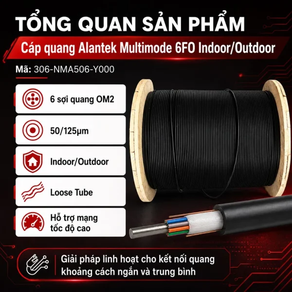 Cáp quang Alantek MultiMode 6 Fo 306-NMA506-Y000
