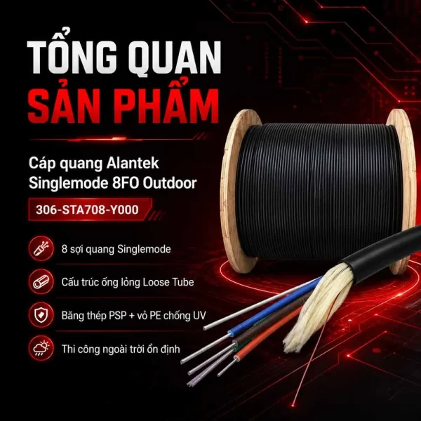 Cáp quang Alantek Singlemode 8FO Outdoor 306-STA708-Y000