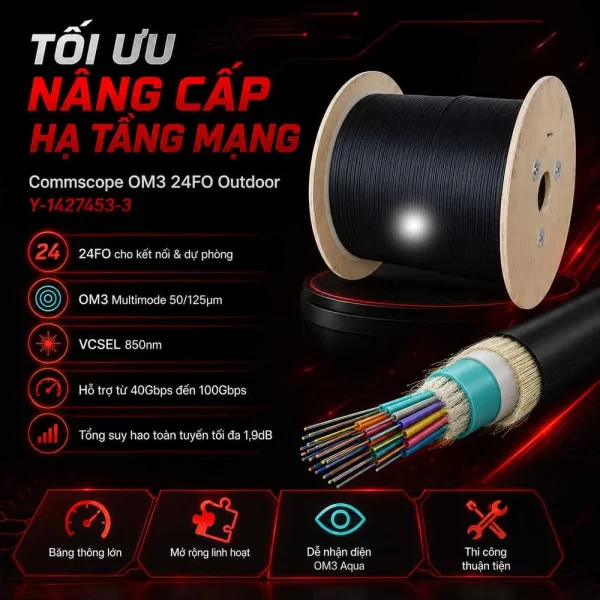 Cáp quang Commscope OM3 24FO Outdoor Y-1427453-3