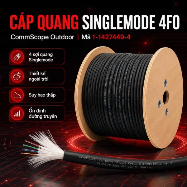 Cáp quang Single mode 4fo Commscope ngoài trời 1-1427449-4