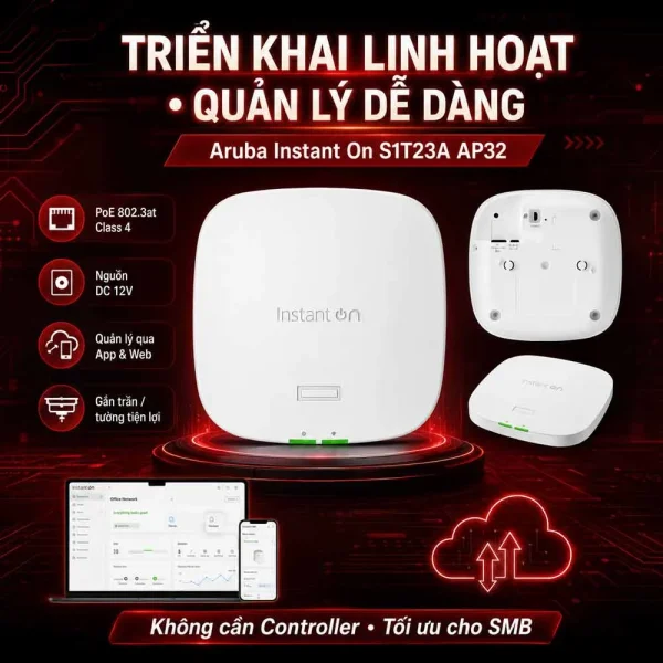 Bộ phát wifi Aruba Instant On S1T23A AP32 (RW) Wifi 6E