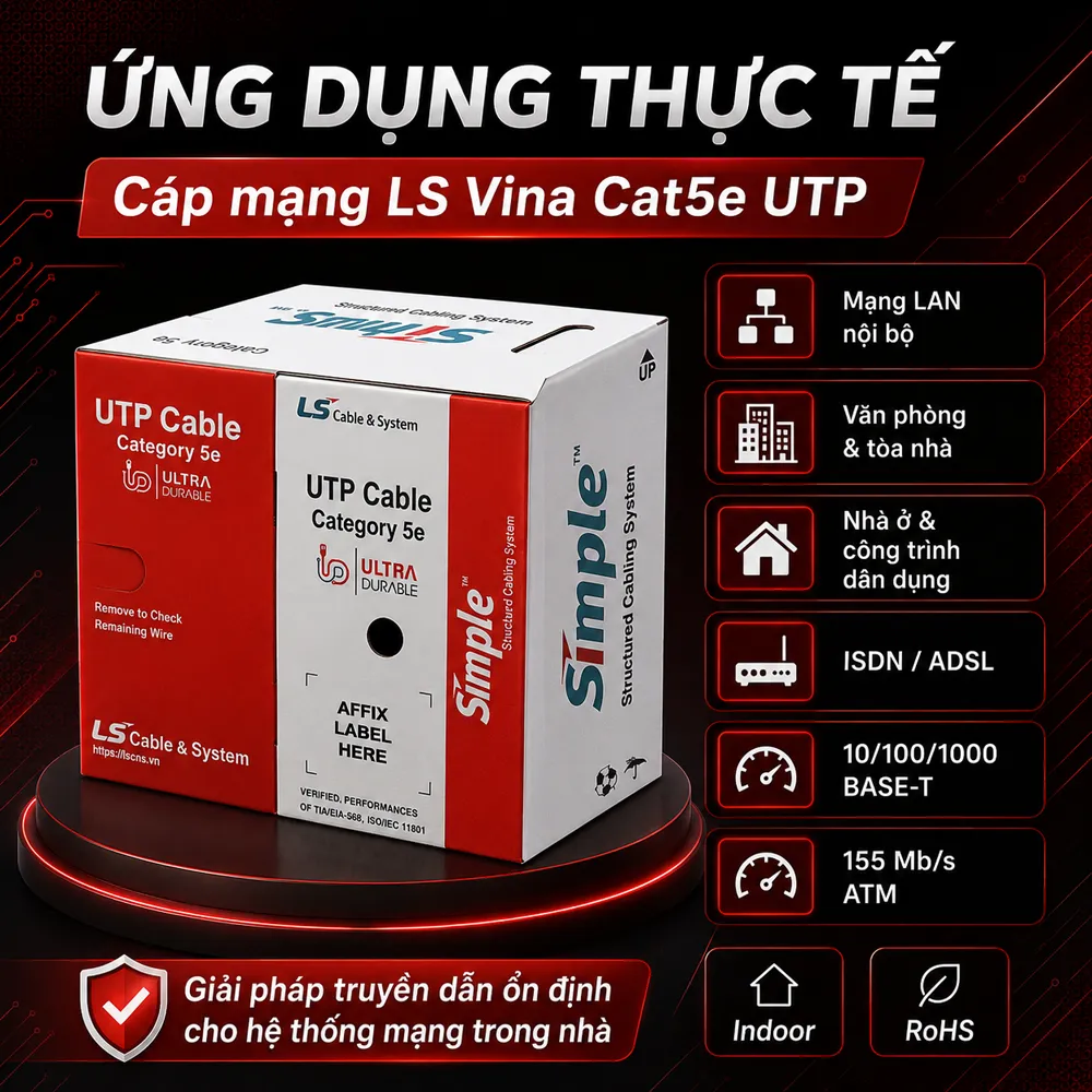 Ứng dụng Cáp mạng LS Cat5e