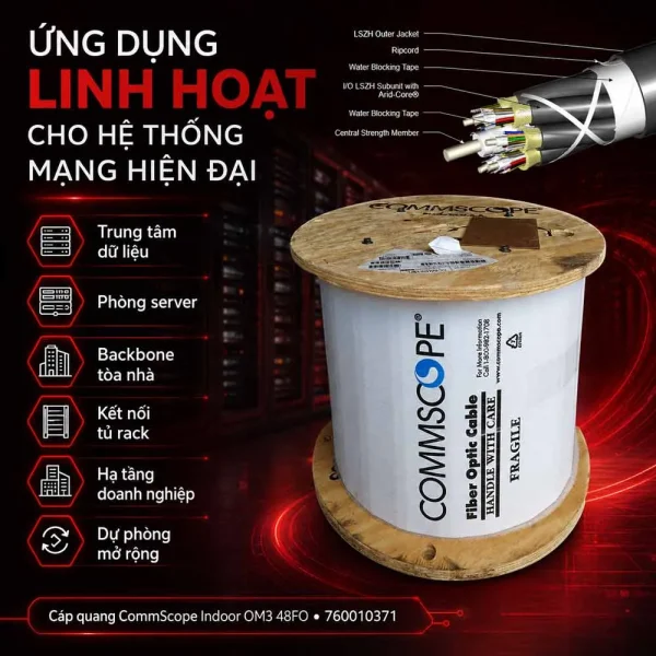 Cáp quang CommScope Indoor OM3 48FO 760010371