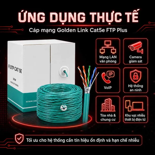Cáp mạng Golden Link Cat5e FTP Plus Lõi Đồng