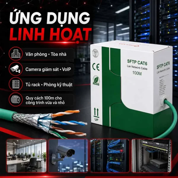 Dây cáp mạng Golden Link Platinum SFTP Cat6 TAIWAN TW1104-100