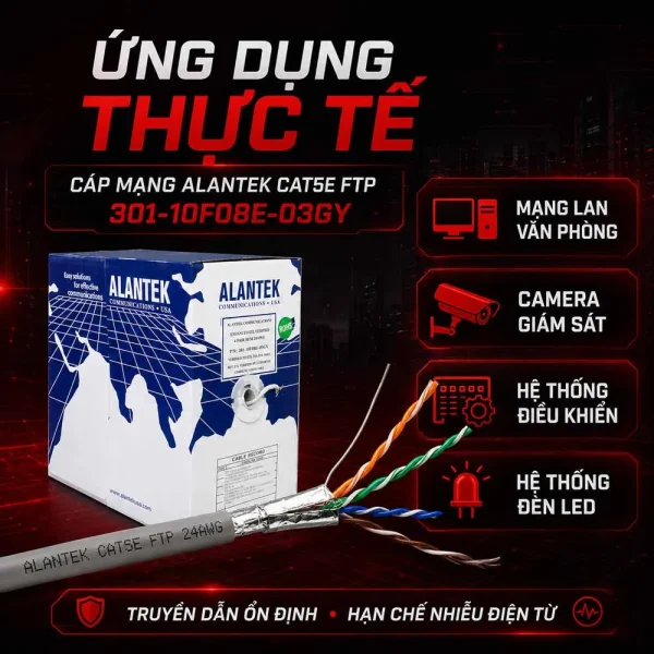Cáp mạng Alantek Cat5e FTP 301-10F08E-03GY