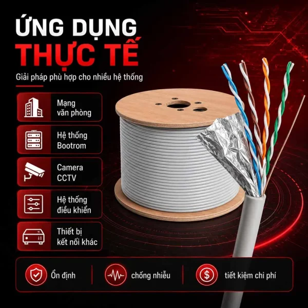 Cáp mạng Cat5e FTP HDPRO CCAH hợp kim đồng
