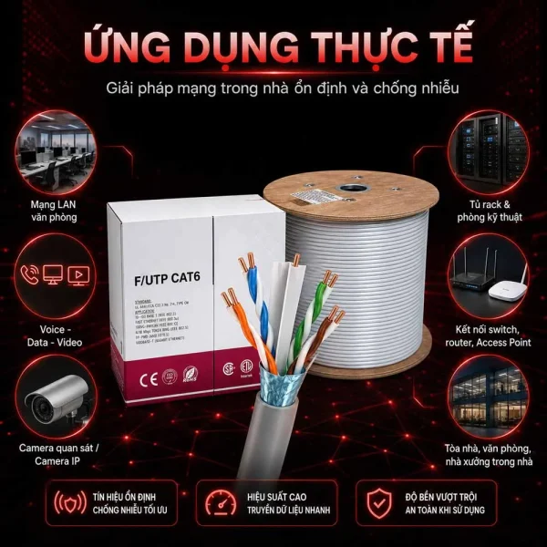 Cáp mạng Golden Link plus Cat6 F/UTP 2-00104TW (Đồng nguyên chất)