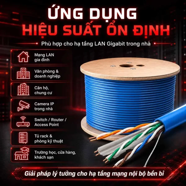 Cáp mạng HDPRO Cat6 UTP Đồng nguyên chất