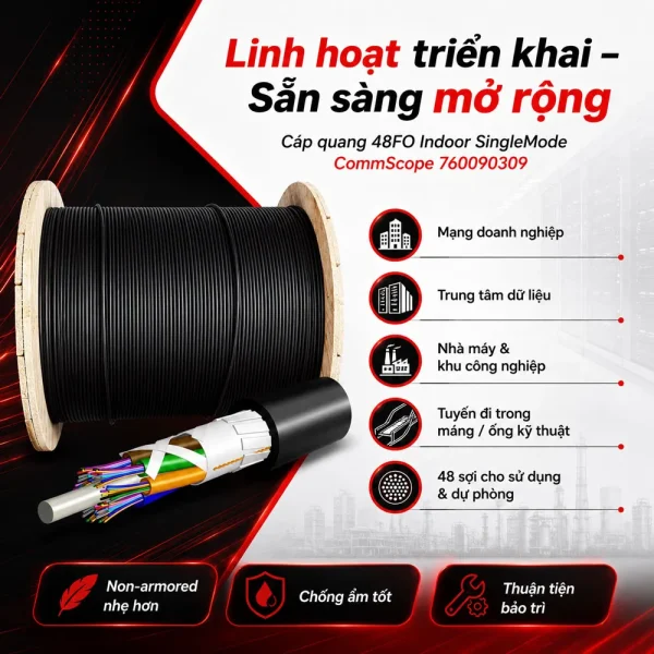 Cáp quang 48FO Indoor SingleMode CommScope 760090309
