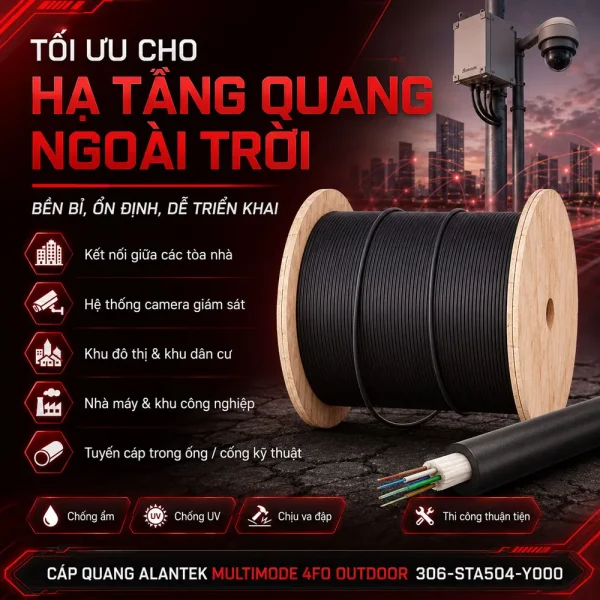 Cáp quang Alantek Multimode 4 Fo Outdoor 306-STA504-Y000