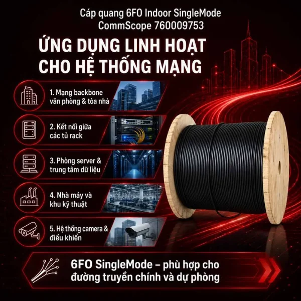 Cáp quang 6FO Indoor SingleMode CommScope 760009753