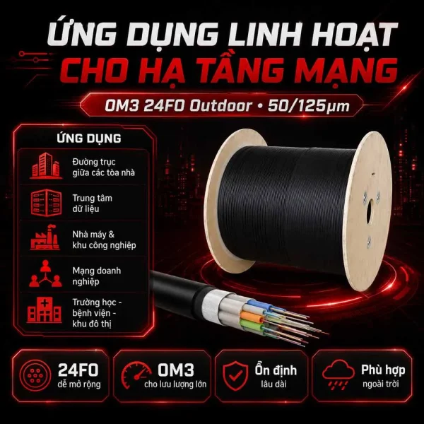 Cáp quang Commscope OM3 24FO Outdoor Y-1427453-3
