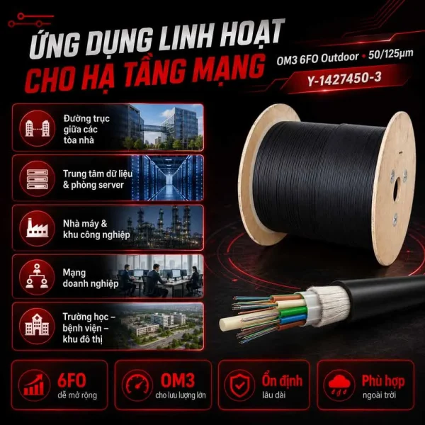 Cáp quang Commscope OM3 6FO Outdoor Y-1427450-3