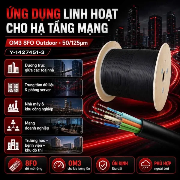Cáp quang Commscope OM3 8FO Outdoor Y-1427451-3