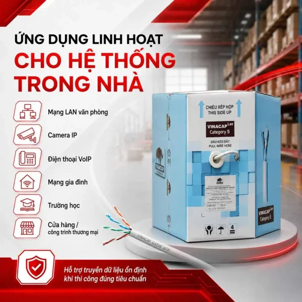Cáp mạng Lan Vinacap Cat5e UTP Chính Hãng
