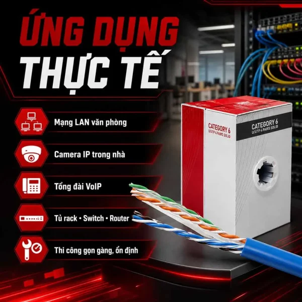 Thùng dây cáp mạng Cat6 NORDEN U/UTP 23AWG 113-40001104BL