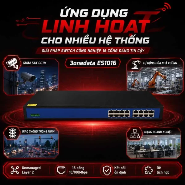 Switch công nghiệp 3onedata ES1016