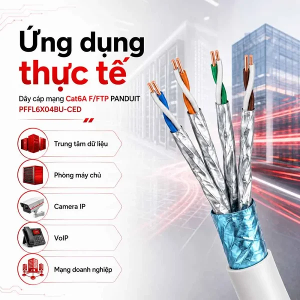 Dây cáp mạng Cat6A F/FTP PANDUIT PFFL6X04BU-CED