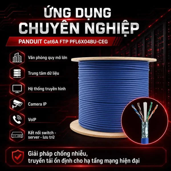Dây cáp mạng Cat6A FTP PANDUIT PFL6X04BU-CEG