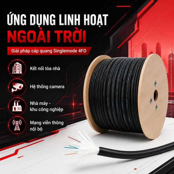 Cáp quang Single mode 4fo Commscope ngoài trời 1-1427449-4