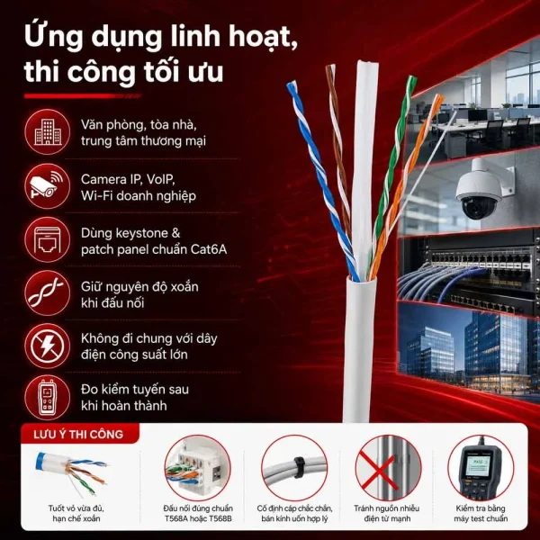 Dây cáp mạng Cat6A U/UTP PANDUIT PUL6AV04BU-EG