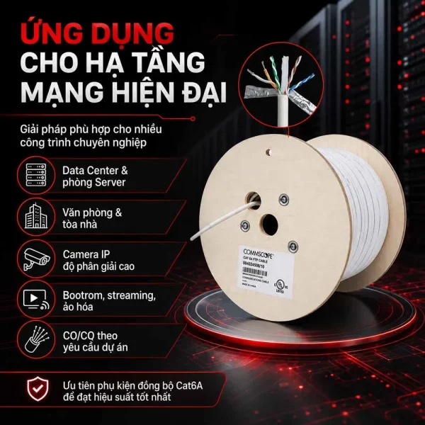 Cáp mạng COMMSCOPE Cat6A FTP 884024508/10 – Chống nhiễu