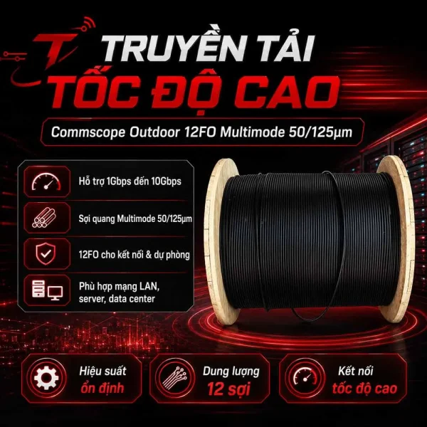 Cáp quang 12FO MultiMode 50/125µm Commscope outdoor 1-1427434-2