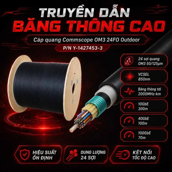 Cáp quang Commscope OM3 24FO Outdoor Y-1427453-3
