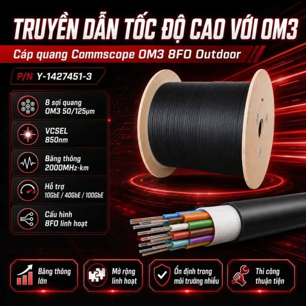 Cáp quang Commscope OM3 8FO Outdoor Y-1427451-3