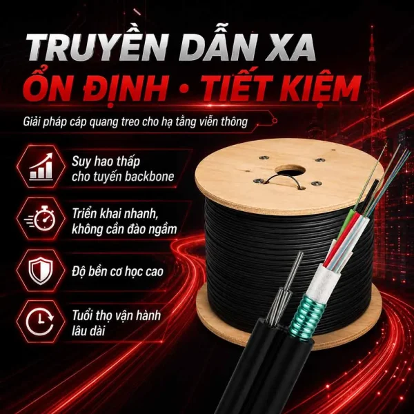 Cáp quang treo F8-M3 Viettel – 24Fo Singlemode – F8-M3-SM-24F