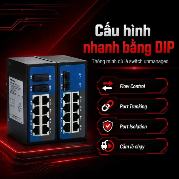 Switch 3onedata ES2010G-2GF 8 cổng Ethernet + 2 cổng quang