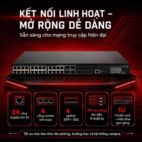Switch Aruba HPE JL827A 5140 24G PoE+ 4SFP+ EI
