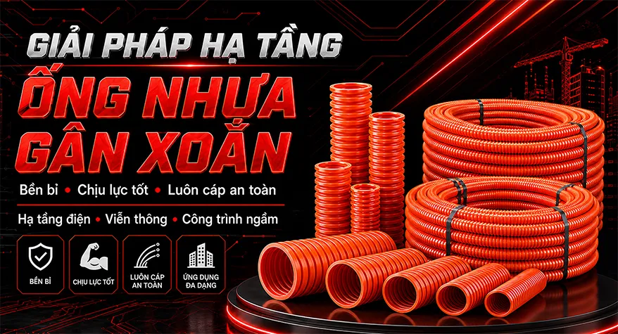 banner ống nhựa gân xoắn