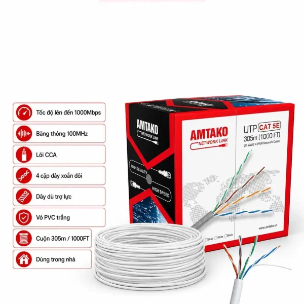 Cáp mạng AMTAKO Cat5e 5333