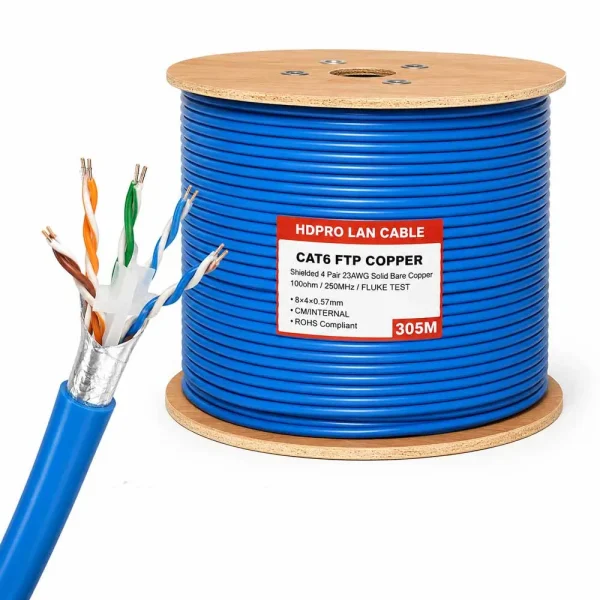 Cáp mạng HDPRO Cat6 FTP Đồng nguyên chất