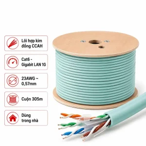 Cáp mạng HDPRO CAT6 UTP CCAH Hợp Kim Đồng