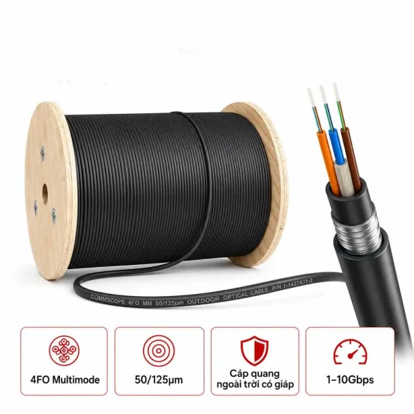 Cáp quang 4FO MultiMode 50/125µm Commscope outdoor 1-1427431-2