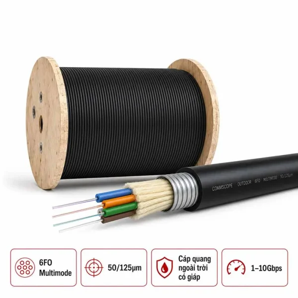Cáp quang 6FO MultiMode 50/125µm Commscope outdoor 1-1427432-2