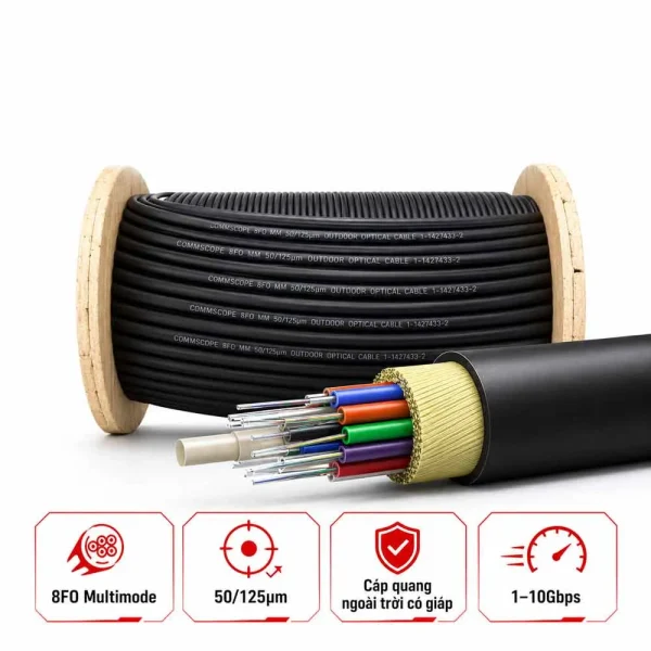 Cáp quang 8FO MultiMode 50/125µm Commscope outdoor 1-1427433-2