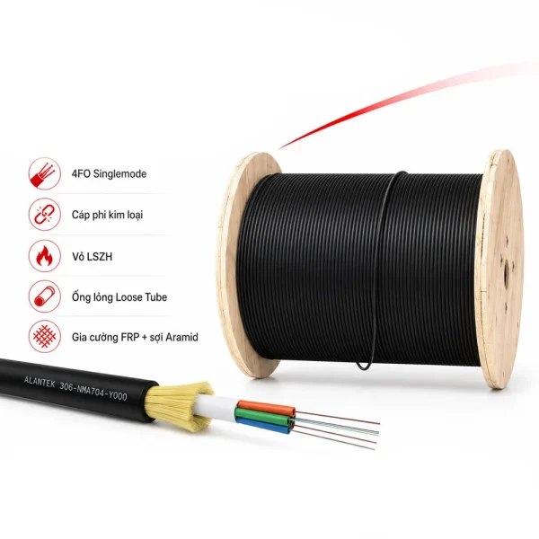 Cáp quang Alantek Singlemode 4FO 306-NMA704-Y000