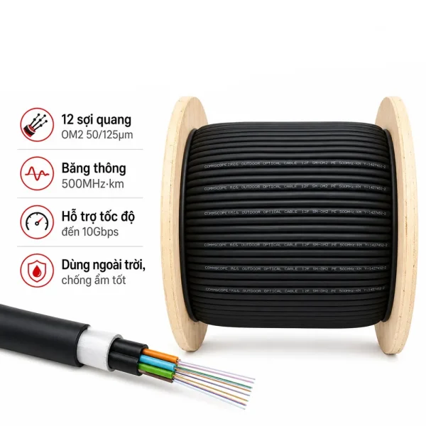 Cáp quang CommScope 12FO OM2 Outdoor Y-1427452-2