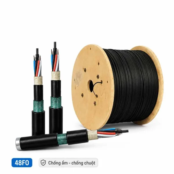 Cáp quang cống kim loại Singlemode 48FO – KL-SM-48F-CTT
