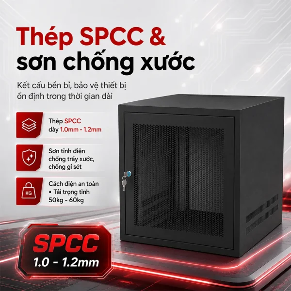 Tủ Rack 10U Chuẩn 19 inch D400, D500, D600