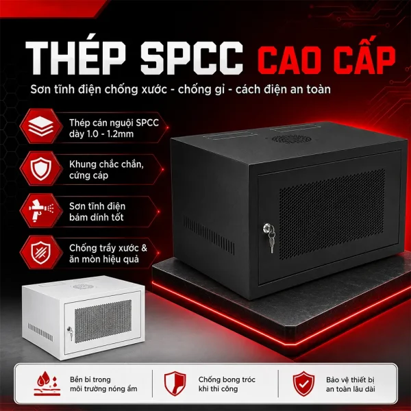 Tủ Rack 6U Chuẩn 19 inch D400, D500, D600