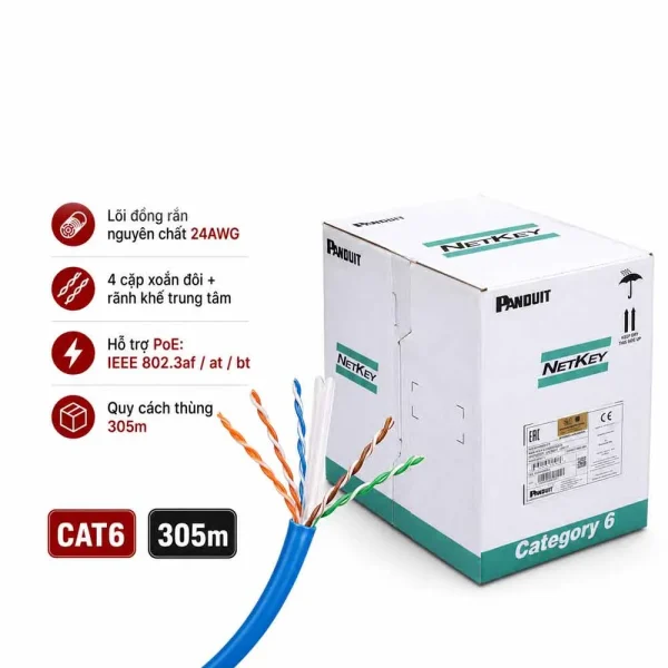 Dây cáp mạng Cat6 UTP PANDUIT NUC6C04BU-FE
